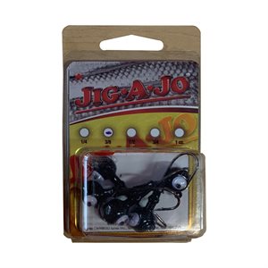 Jig-A-Jo 3/8Oz Googly Head Black (5/Pkg)