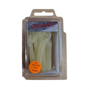 Jig-A-Jo Twin Tails 4.5" Natural Glo (5/Pkg)