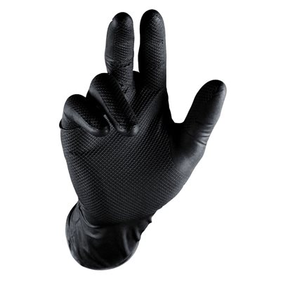 Grippaz Nitrile Gloves - Black, Large (25 Pair)