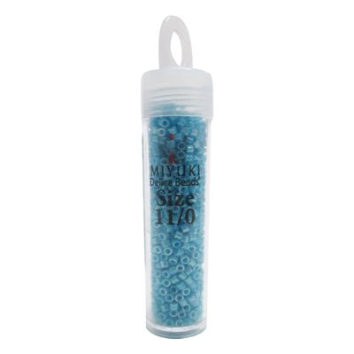 Delica Beads - Light Blue Opaque Ab