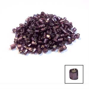 Glass 2 Cut Beads - Silver Lined Dark Purple 