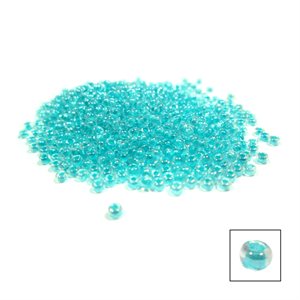 Glass Seed Beads - Crystal Lined Turquoise