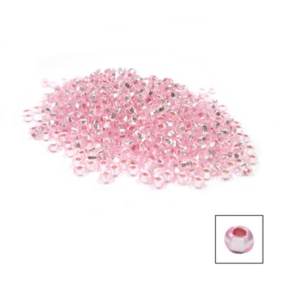 Glass Seed Beads - Silver Lined Pink