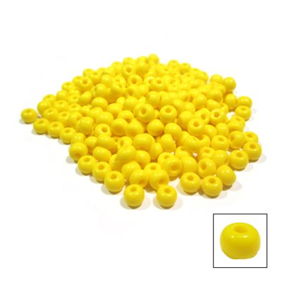 Glass Pony Beads - Lemon Yellow