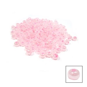 Glass Pony Beads - Pearl Pale Pink