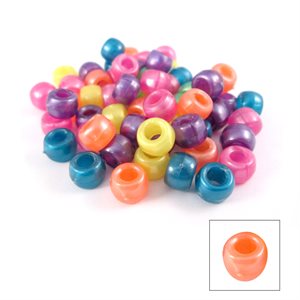 Plastic Crow Beads - Pearl Multi-Color
