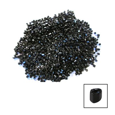 Glass 2 Cut Beads - Opaque Black 