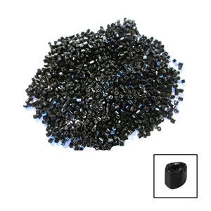 Glass 2 Cut Beads - Opaque Black 