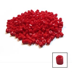 Glass 2 Cut Beads - Opaque Red 