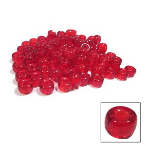 Glass Crow Beads Mini - Transparent Red