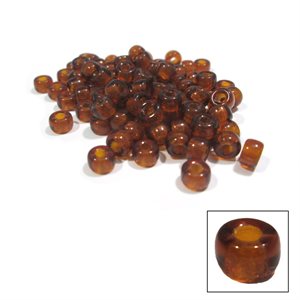 Glass Crow Beads Mini -  Transparent Brown