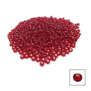 Glass Seed Beads - Silver Lined Medium Red