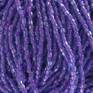 Seedbeads 3Cut 9/0 Transparent Fuchsia Color Lined Strung  (1 Strand)
