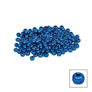 Glass Pony Beads - Metalic Blue