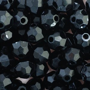Facetted Beads - Black (6 mm)