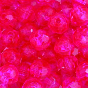 Facetted Beads - Fucshia Transparent (6 mm)