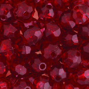 Facetted Beads - Ruby Red Transparent (6 mm)