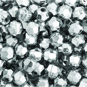 Facetted Beads - Silver (6 mm)