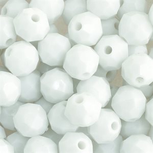 Facetted Beads - White (6 mm)