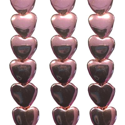 Hematite Heart, Rose Gold 8mm