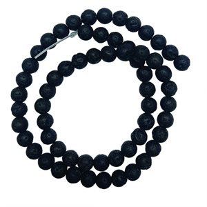 Lava Beads - Black (6 mm) 