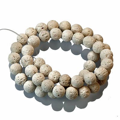 Lava Beads - White (6 mm) 