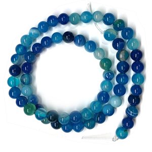 Beads - Round Stones, Blue Banded Agate  6 mm