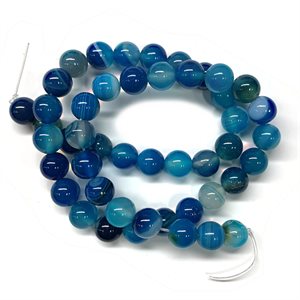 Beads - Round Stones, Blue Banded Agate  8 mm