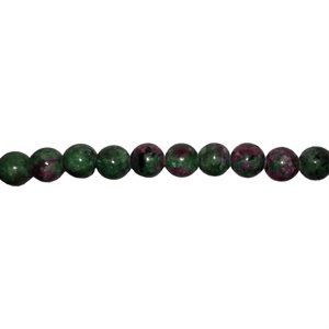 Beads - Round Stones, Ruby-Zoisite 6 mm