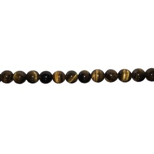 Beads - Round Stones, Tiger Eye 6 mm