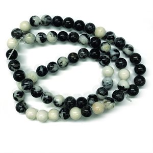 Beads - Round Stones, Zebra Jasper 8 mm