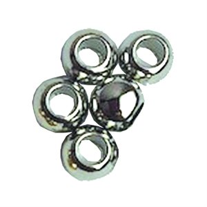 BEADS BRASS SOLID RHODIUM COLOUR)  6mm X 4.7mm HOLE
