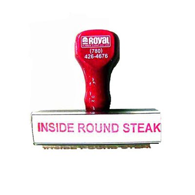 Rubber ID Stamp - Inside Round Steak