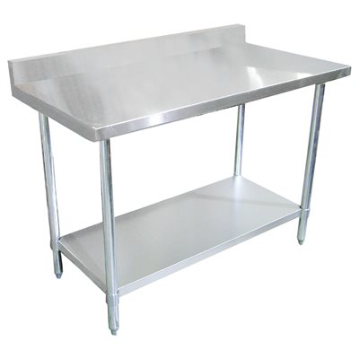 Stainless Steel Work Table - with 4" Backsplash (30" x 72")