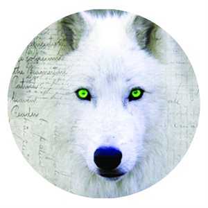 CAB69 - 1", White Wolf Face