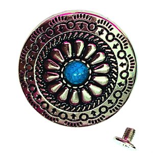 Concho - Round Decorative With Turquoise (10/Pkg)