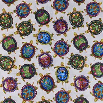 Fabric - Indigenous Turtles #31000 - Cream