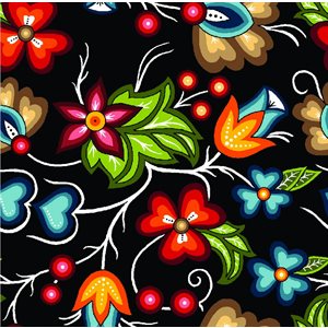 Fabric - Native Floral (Sg#2) - Black