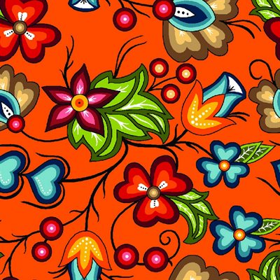 Fabric - Native Floral (Sg#2) - Orange