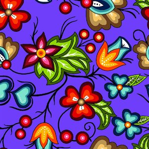 Fabric - Native Floral (Sg#2) - Purple