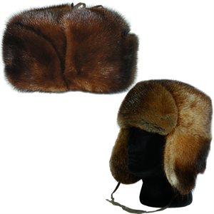 Fur Hat Plaid W/ Raccoon Fur