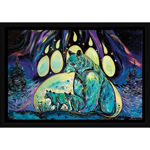 Framed Plaque - Aurora Borealis Bears (12X18)