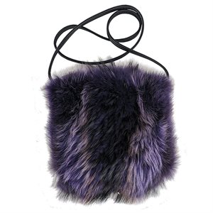 Small Racoon Fur Purse (7 x 9) - Purple