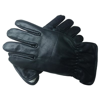 Buffalo Leather Gloves - Black, Unlined (Large)