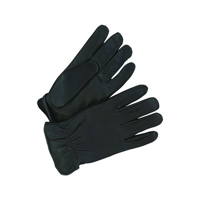 Deerskin Leather Gloves - Men's, Black, Lined (Medium)
