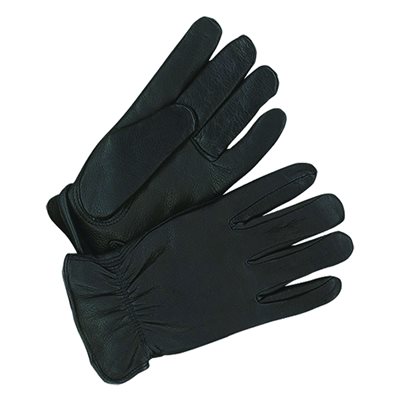 Deerskin Leather Gloves - Men's, Black, Lined (X-Large)