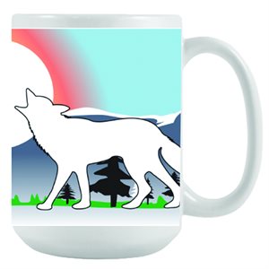 Ceramic Mug 15 oz - Howling Wolves