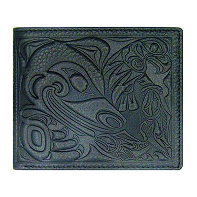 Mens Wallet - Bear with Eagle & Salmon