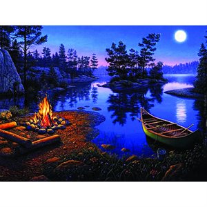 Diamond Painting Kit 30 x 40 - Fire By The Lake