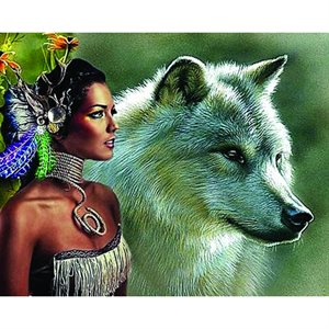 Diamond Painting Kit 30 x 40 - Wolf Queen